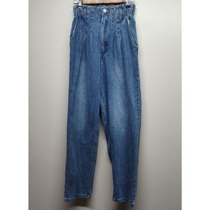 Aaron & Amber Baggy High Waist Jeans Women Size S Blue Medium Wash Retro Y2K